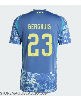 Ajax Steven Berghuis #23 Maglia Gara Trasferta Repliche 2024-25 Maniche Corte